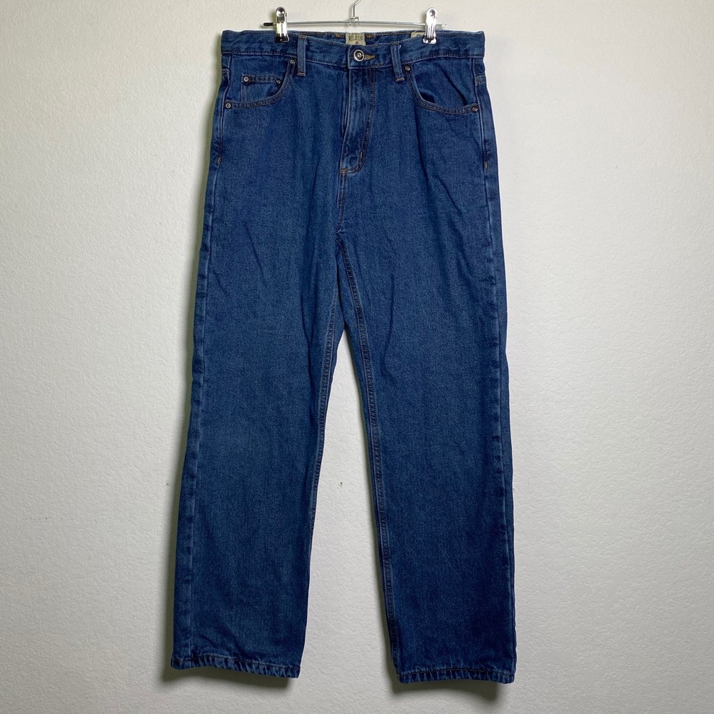Red Head Brand Co Jeans Mens 32x30 Blue Denim Plaid Lined Relaxed Fit Outdoors